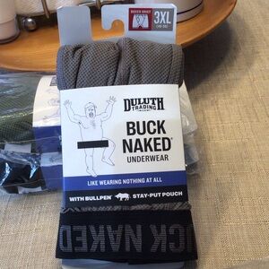 NWT Duluth Trading Co Buck Naked Boxer Briefs - Black and Gray